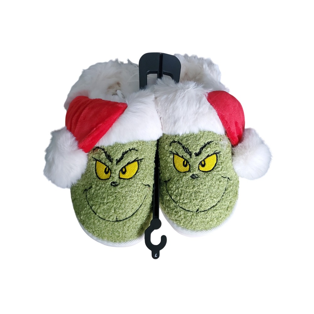 American Eagle Grinch Scuff Slipper NWT Women Size 7‎ Christmas Slip-On